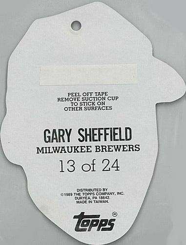 1989 Topps Heads Up Test #13 Gary Sheffield Back