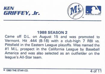 1990 Star Ken Griffey Jr. Blue #4 Ken Griffey Jr. Back