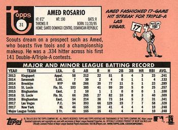 2018 Topps Heritage #31 Amed Rosario Back