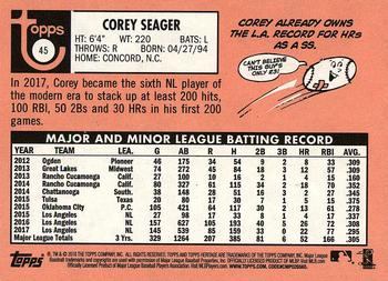 2018 Topps Heritage #45 Corey Seager Back