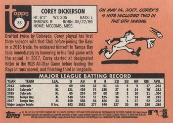 2018 Topps Heritage #88 Corey Dickerson Back