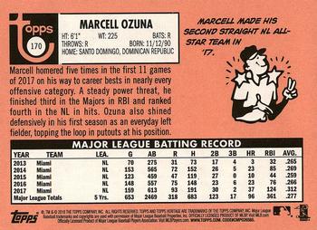 2018 Topps Heritage #170 Marcell Ozuna Back