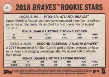 2018 Topps Heritage #331 Braves 2018 Rookie Stars (Lucas Sims / Ozzie Albies) Back