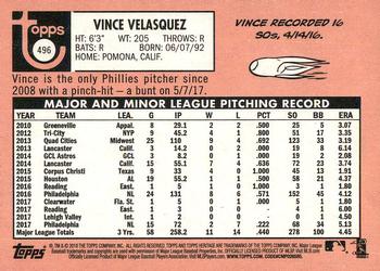 2018 Topps Heritage #496 Vince Velasquez Back
