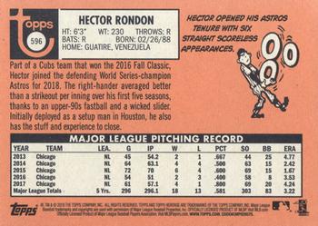 2018 Topps Heritage #596 Hector Rondon Back