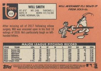 2018 Topps Heritage #614 Will Smith Back