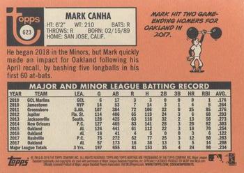 2018 Topps Heritage #623 Mark Canha Back