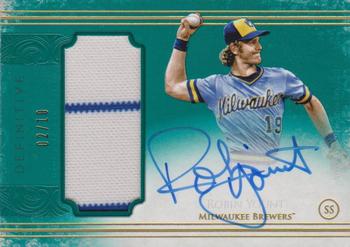 2017 Topps Definitive Collection - Definitive Autograph Relic Collection Green #DCAR-RY Robin Yount Front