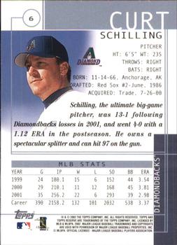 2002 Topps Reserve #6 Curt Schilling Back