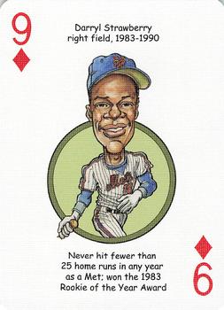 2006 Hero Decks New York Mets Baseball Heroes Playing Cards #9♦ Darryl Strawberry Front