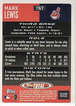 2002 Topps Total #767 Mark Lewis Back
