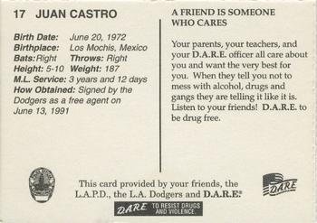1999 Los Angeles Dodgers Police #17 Juan Castro Back