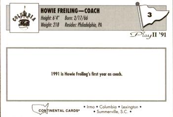 1991 Play II Columbia Mets #3 Howie Freiling Back
