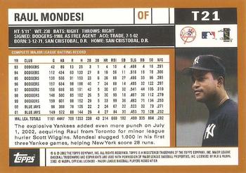 2002 Topps Traded & Rookies #T21 Raul Mondesi Back