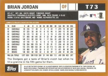 2002 Topps Traded & Rookies #T73 Brian Jordan Back