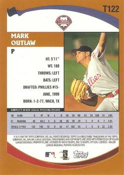 2002 Topps Traded & Rookies #T122 Mark Outlaw Back