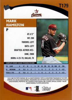 2002 Topps Traded & Rookies #T179 Mark Hamilton Back