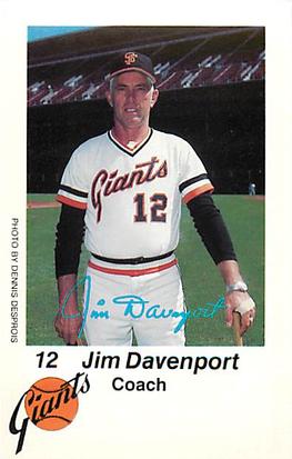 1980 San Francisco Giants Police #NNO Jim Davenport Front