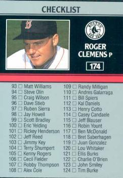 1991 Leaf #174 Roger Clemens Front