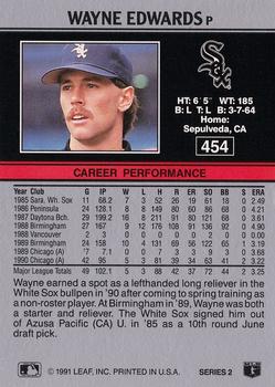 1991 Leaf #454 Wayne Edwards Back