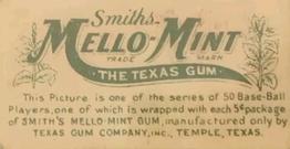 1910 E105 Smith's Mello-Mint #NNO Sam Crawford Back
