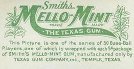 1910 E105 Smith's Mello-Mint #NNO Bill Donovan Back