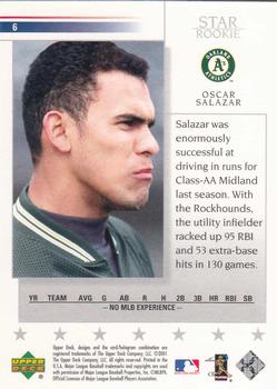 2002 Upper Deck #6 Oscar Salazar Back