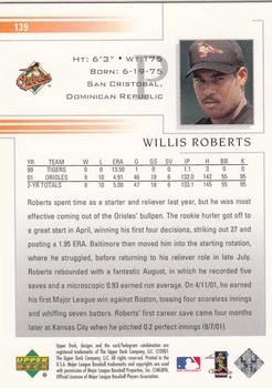 2002 Upper Deck #139 Willis Roberts Back