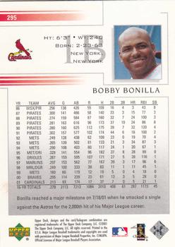 2002 Upper Deck #295 Bobby Bonilla Back