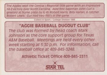 1994 Collect-A-Sport Texas A&M Aggies #NNO John Curl Back