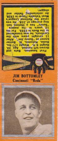 1934 Diamond Matchbooks (U1) #NNO Jim Bottomley Front