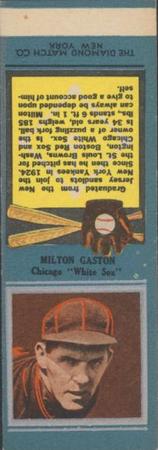 1934 Diamond Matchbooks (U1) #NNO Milton Gaston Front