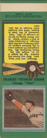 1934 Diamond Matchbooks (U1) #NNO Chas. Grimm Front