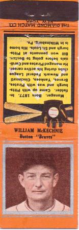 1934 Diamond Matchbooks (U1) #NNO William McKechnie Front