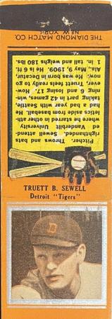 1934 Diamond Matchbooks (U1) #NNO Truett B. Sewell Front
