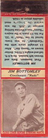 1935-36 Diamond Matchbooks (U3-1) #NNO Jim Bottomley Front