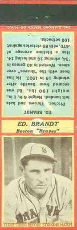 1935-36 Diamond Matchbooks (U3-1) #NNO Ed Brandt Front