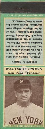 1935-36 Diamond Matchbooks (U3-1) #NNO Walter G. Brown Front
