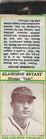 1935-36 Diamond Matchbooks (U3-1) #NNO Claiborne Bryant Front