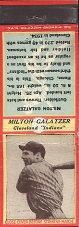 1935-36 Diamond Matchbooks (U3-1) #NNO Milton Galatzer Front