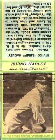1935-36 Diamond Matchbooks (U3-1) #NNO Irving 