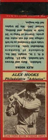 1935-36 Diamond Matchbooks (U3-1) #NNO Alex Hooks Front