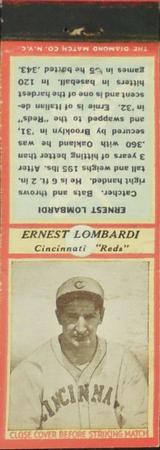 1935-36 Diamond Matchbooks (U3-1) #NNO Ernest Lombardi Front