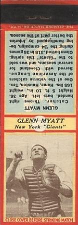 1935-36 Diamond Matchbooks (U3-1) #NNO Glenn Myatt Front