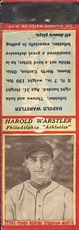 1935-36 Diamond Matchbooks (U3-1) #NNO Harold Warstler Front