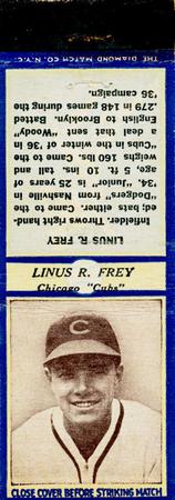 1937 Diamond Matchbooks (U3-2) #NNO Linus R. Frey Front