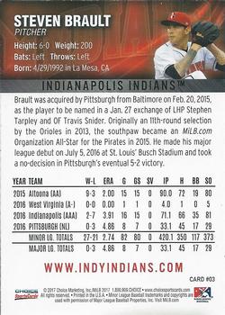 2017 Choice Indianapolis Indians #03 Steven Brault Back