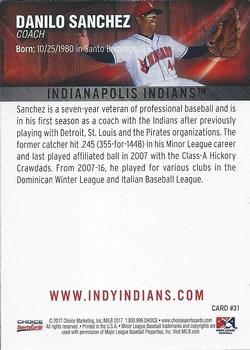 2017 Choice Indianapolis Indians #31 Danilo Sanchez Back