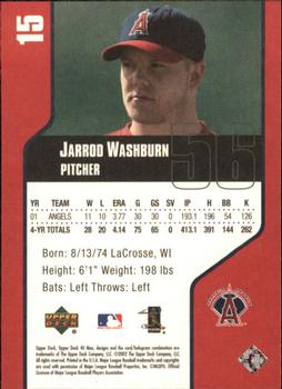 2002 Upper Deck 40-Man #15 Jarrod Washburn Back