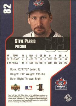2002 Upper Deck 40-Man #82 Steve Parris Back